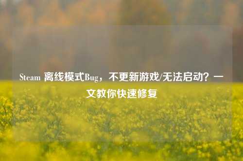 Steam 离线模式Bug,不更新游戏/无法启动?一文教你快速修复