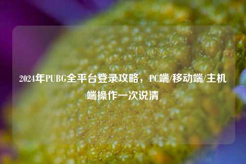 2024年PUBG全平台登录攻略，PC端/移动端/主机端操作一次说清