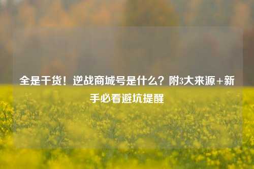 全是干货!逆战商城号是什么?附3大来源+新手必看避坑提醒