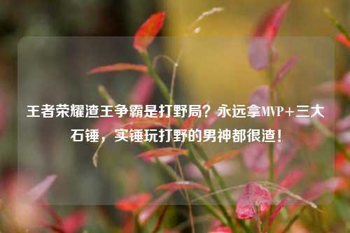 王者荣耀渣王争霸是打野局?永远拿MVP+三大石锤,实锤玩打野的男神都很渣!