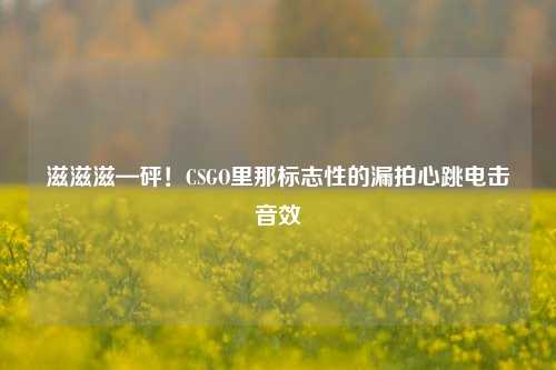 滋滋滋—砰!CSGO里那标志性的漏拍心跳电击音效