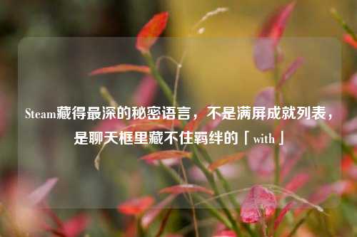 Steam藏得最深的秘密语言,不是满屏成就列表,是聊天框里藏不住羁绊的「with」