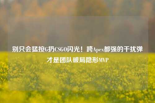 别只会猛按G扔CSGO闪光!跨Apex都强的干扰弹才是团队破局隐形MVP