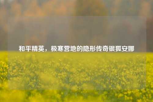 和平精英,极寒营地的隐形传奇银狐安娜