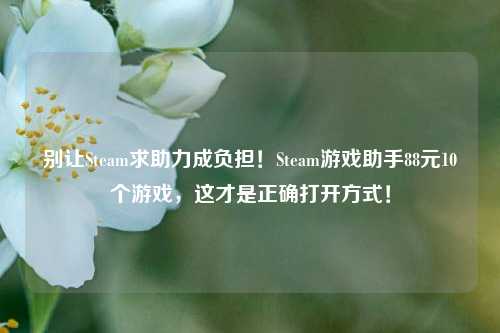 别让Steam求助力成负担!Steam游戏助手88元10个游戏,这才是正确打开方式!