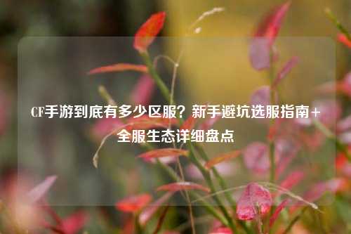 CF手游到底有多少区服?新手避坑选服指南+全服生态详细盘点