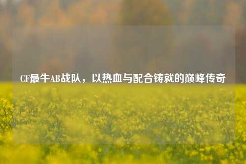 CF最牛AB战队,以热血与配合铸就的巅峰传奇