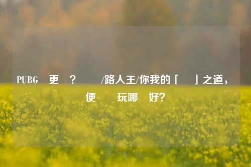 PUBG誰更強?職業/路人王/你我的「強」之道,順便說說玩哪個好?