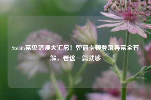 Steam常见错误大汇总!弹窗卡顿登录异常全有解,看这一篇就够