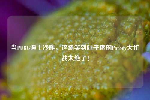 当PUBG遇上沙雕,这场笑到肚子疼的Parody大作战太绝了!