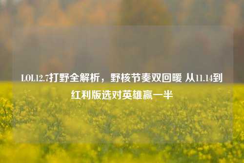 LOL12.7打野全解析,野核节奏双回暖 从11.14到红利版选对英雄赢一半