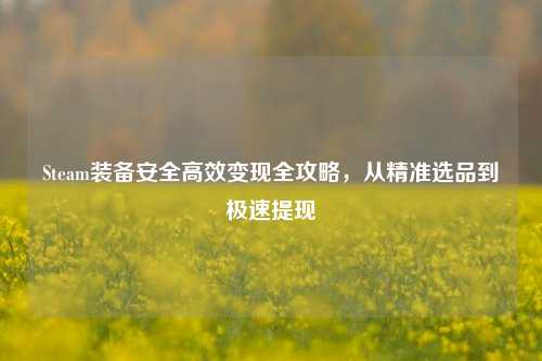 Steam装备安全高效变现全攻略,从精准选品到极速提现