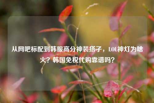 从网吧标配到韩服高分神装搭子,LOL神灯为啥火?韩国免税 靠谱吗?