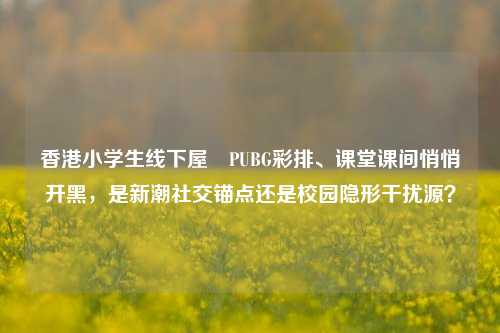 香港小学生线下屋邨PUBG彩排、课堂课间悄悄开黑,是新潮社交锚点还是校园隐形干扰源?