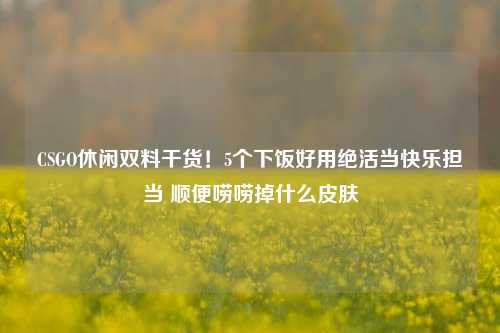 CSGO休闲双料干货!5个下饭好用绝活当快乐担当 顺便唠唠掉什么皮肤