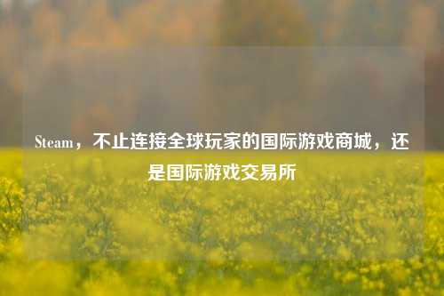 Steam,不止连接全球玩家的国际游戏商城,还是国际游戏交易所