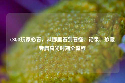 CSGO玩家必看,从哪里看到看懂、记录、珍藏专属高光时刻全流程