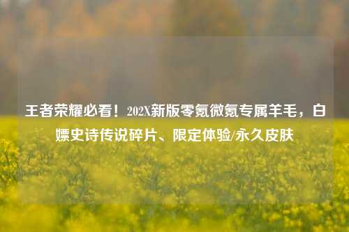 王者荣耀必看!202X新版零氪微氪专属羊毛,白嫖史诗传说碎片、限定体验/永久皮肤