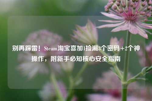 别再踩雷!Steam 喜加1捡漏3个密码+2个神操作,附新手必知核心安全指南