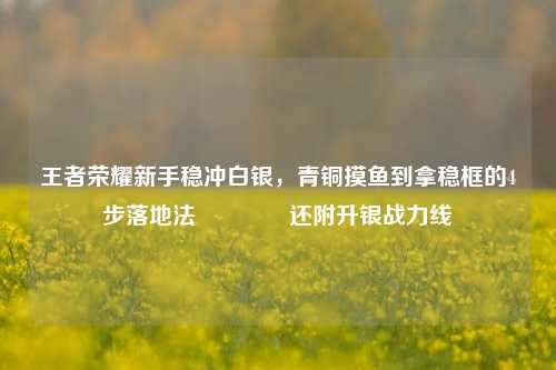 王者荣耀新手稳冲白银,青铜摸鱼到拿稳框的4步落地法🥳还附升银战力线