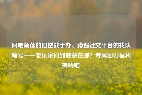 网吧角落的旧逆战手办、蹲遍社交平台的找队暗号——老玩家们到底藏在哪?专属回归福利揭晓啦