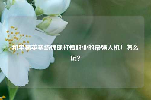 和平精英赛场惊现打懵职业的最强人机!怎么玩?
