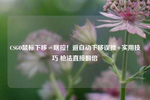 CSGO鼠标下移≠瞎拉!避自动下移误操+实用技巧 枪法直接翻倍