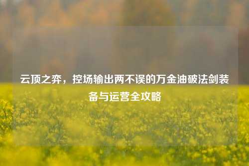 云顶之弈,控场输出两不误的万金油破法剑装备与运营全攻略